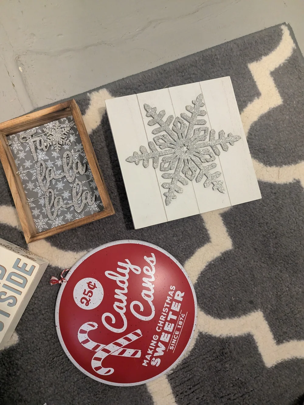 Assorted Holiday Wall Signs - Red, White, Gray, Black